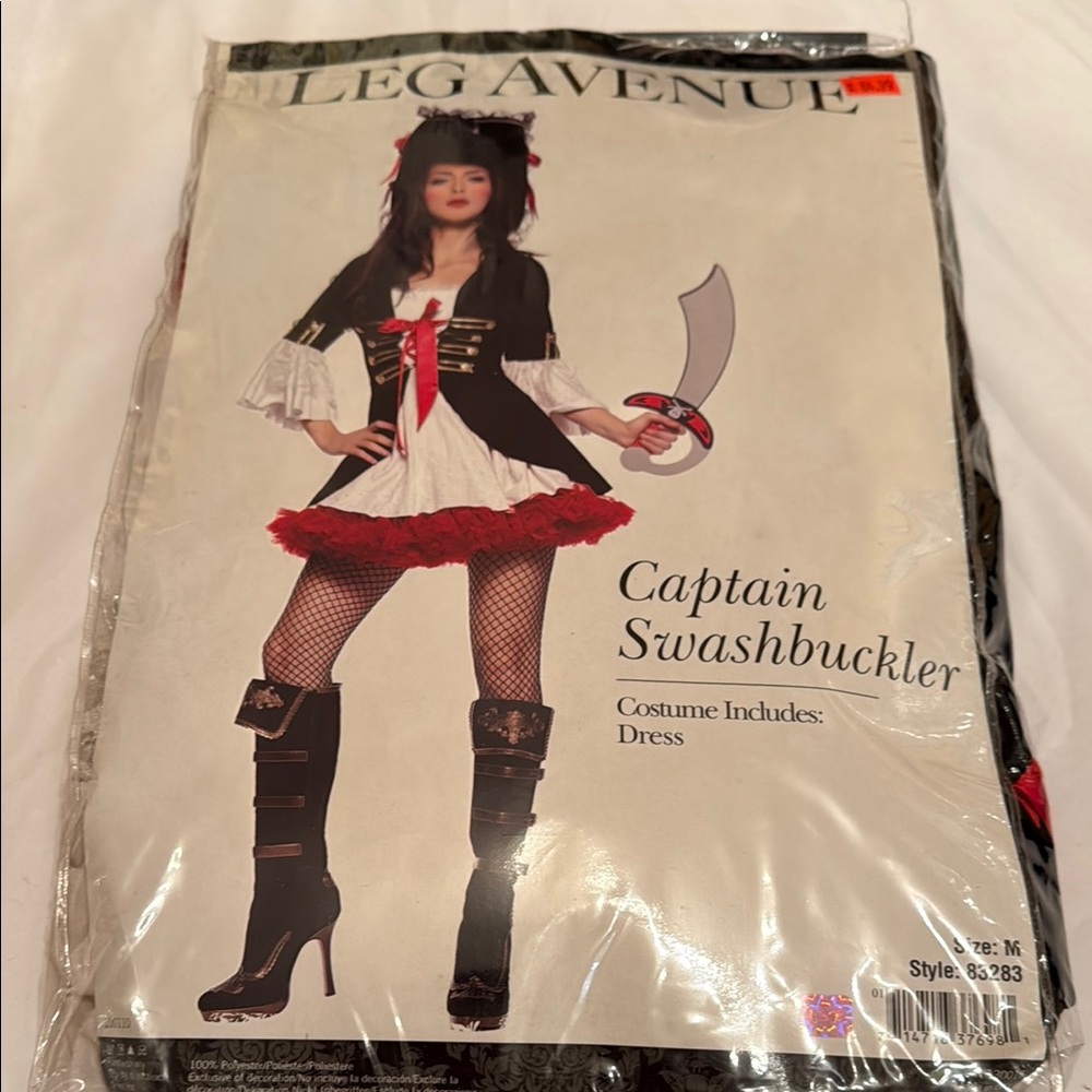 Leg Avenue Pirate Captain women’s Costume - Black, White, Red